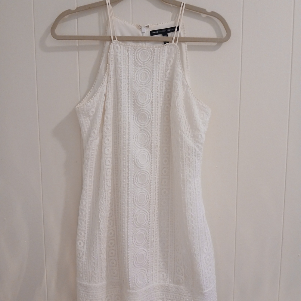 White House Black Market White Sheath Halter Dress